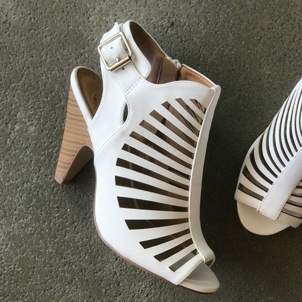 Restock! Delicious White Strappy 3.75” Heel Sandal - Picture 6 of 8
